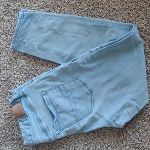 American Eagle Light Wash Curvy High Waisted Ne(x)t Level Stretch Jeggings Short